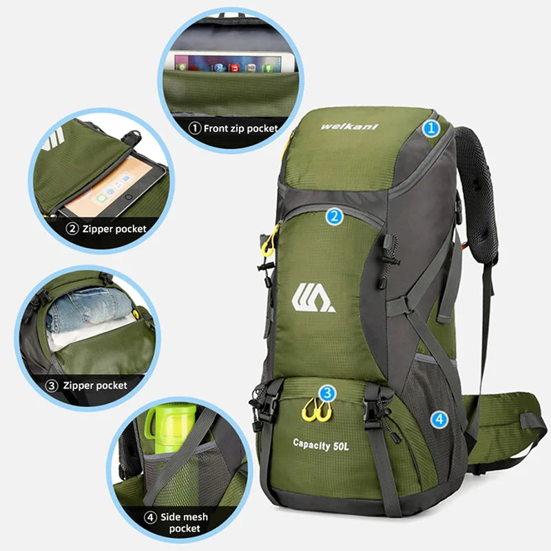 Mochila 50L Ocasião escalada, trekking, viagens, esqui, esporte