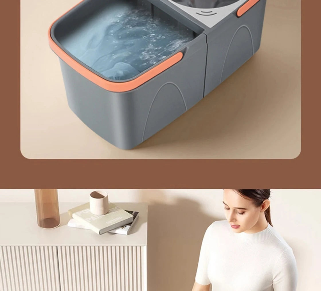 Conjunto de esfregão giratório balde separação de sujeira + garrafa de adição de produtos