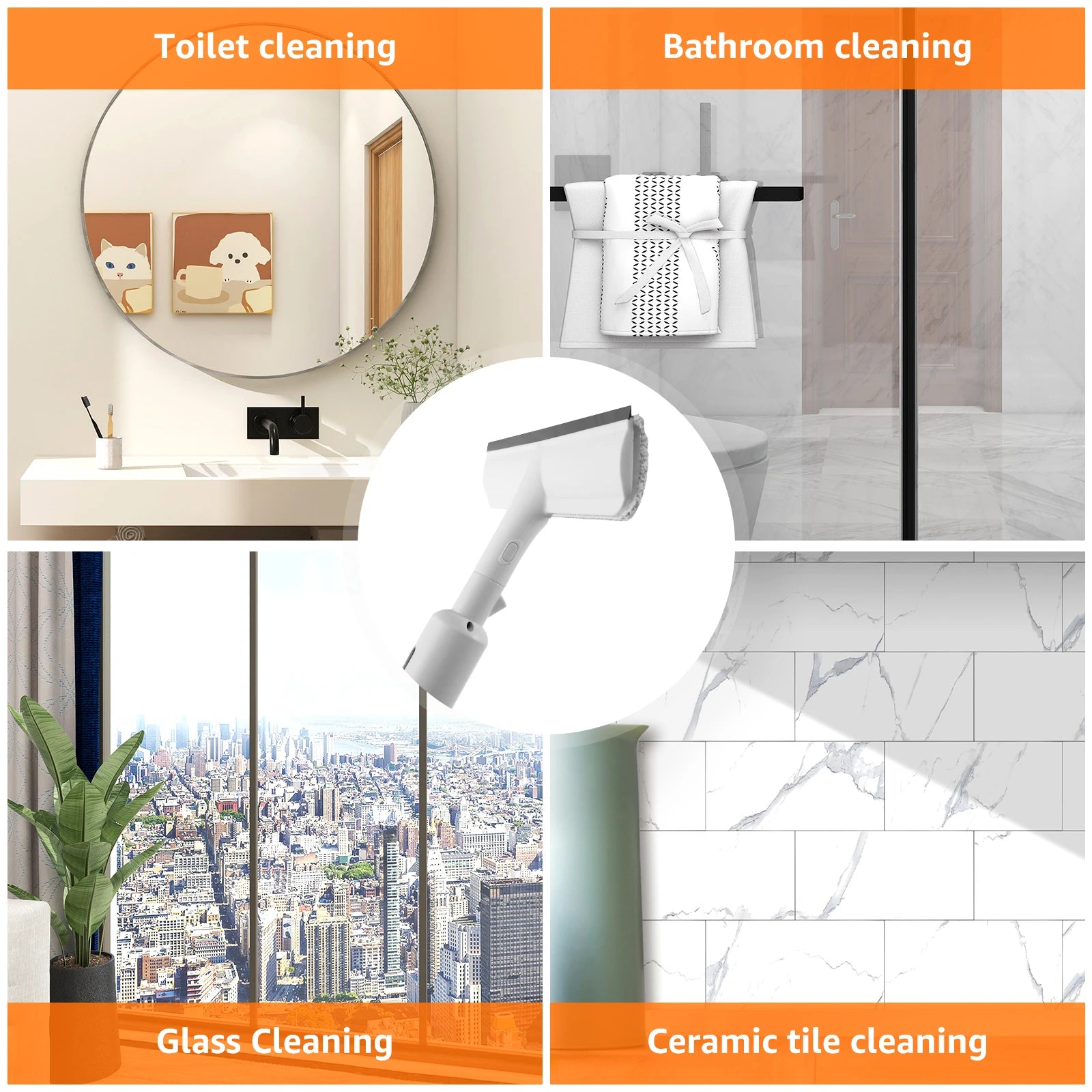 2 em 1 kit de limpeza de janela spray dupla face rodo de vidro limpador espanador mop janela ferramentas de limpeza profissional