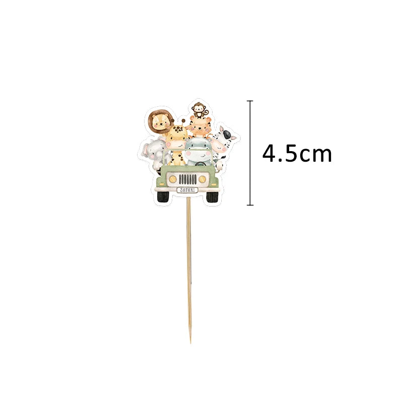 Kit 24 Toppers Animais da Selva