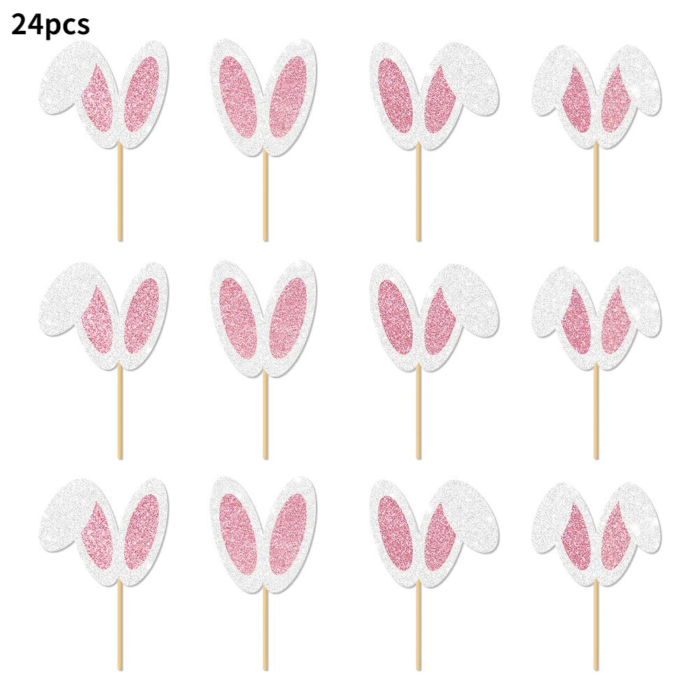 Kit Toppers "Orelhinha de Coelho" (12 ou 24 unidades)