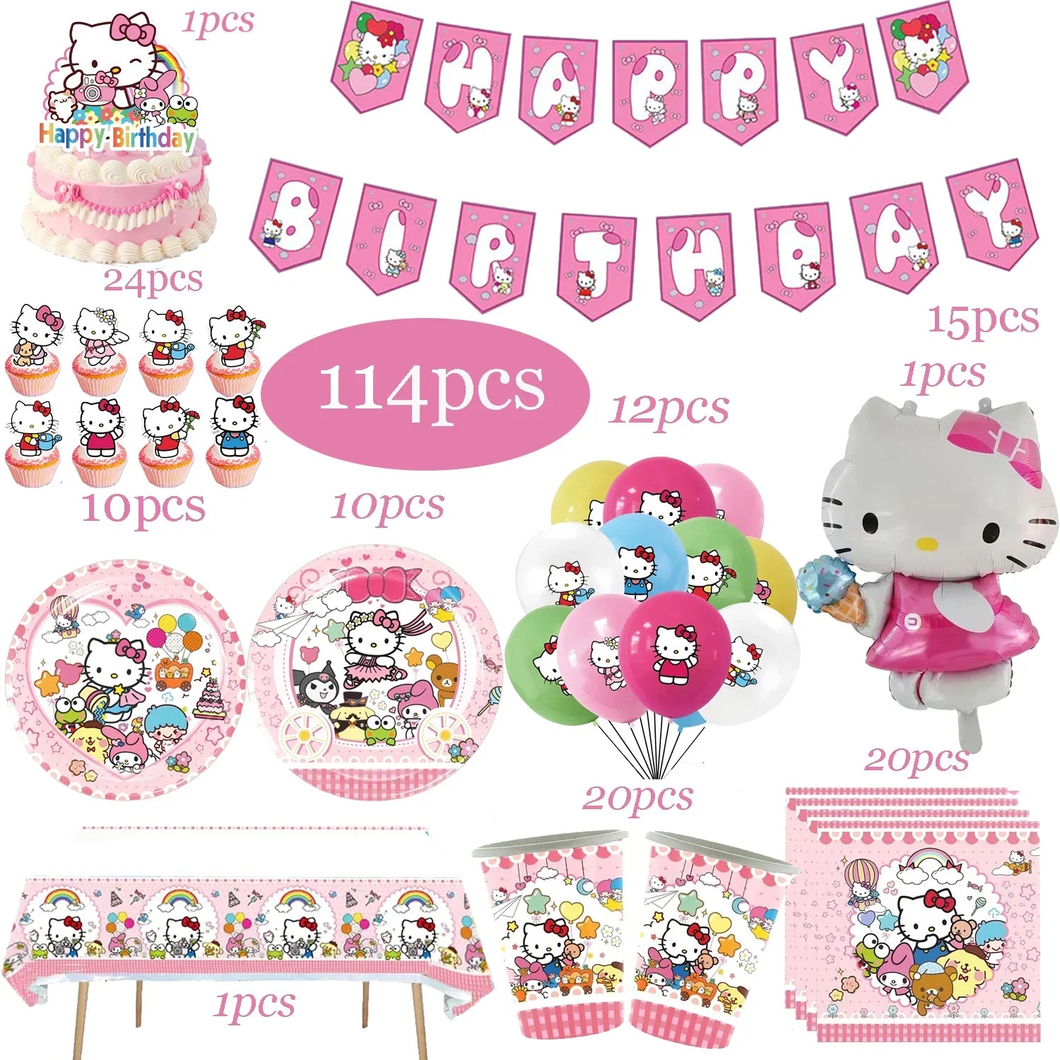 Kit Festa Completa Hello Kitty