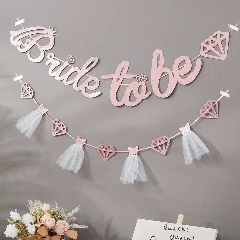 Varal Decorativo Glitter – Noiva e Diamantes