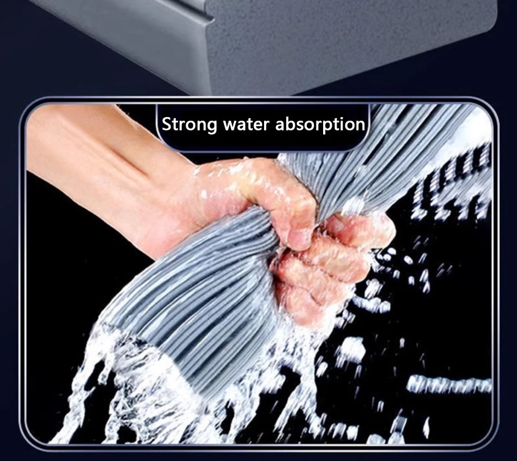 Esfregão mop de borracha com drenagem automática espremida mágico, auto-limpeza, esponja reutilizável