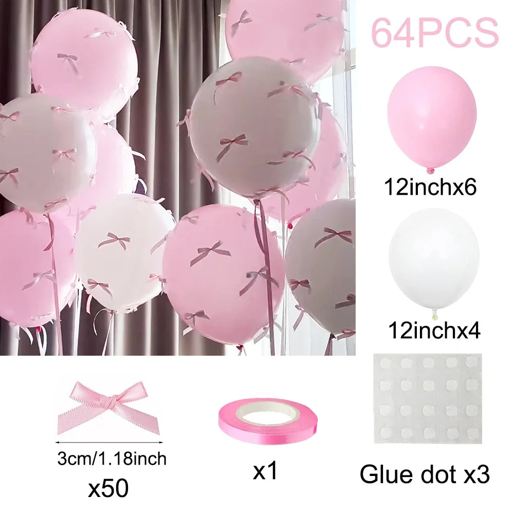 Kit Balões com Mini Laços – Estilo Coquete