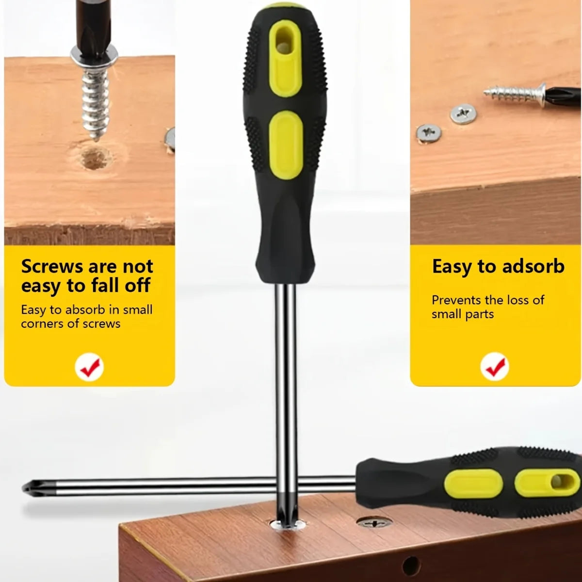 Conjunto de chave de fenda de ponta magnética, Phillips e plana, aperto de almofada profissional |   Conjunto de ferramentas manuais