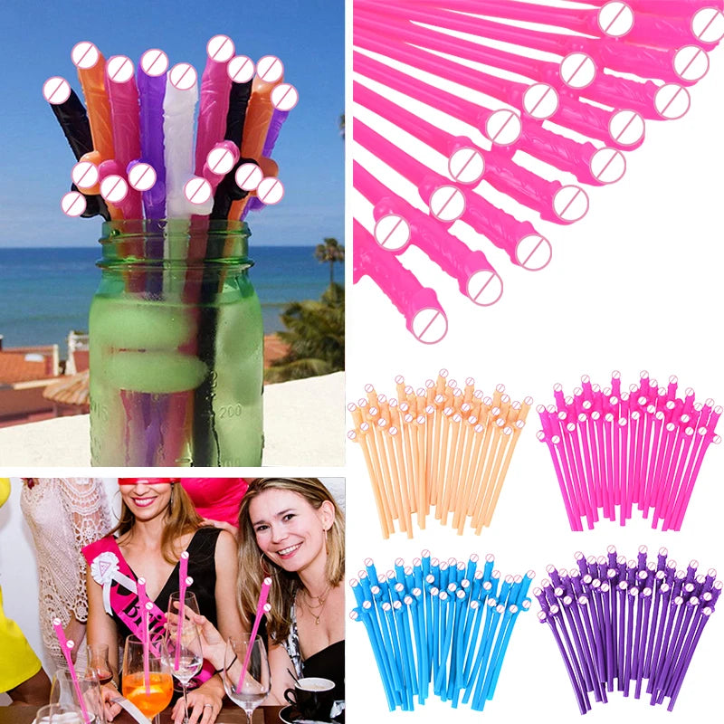 Kit 10 Canudos Divertidos para Despedida de Solteira