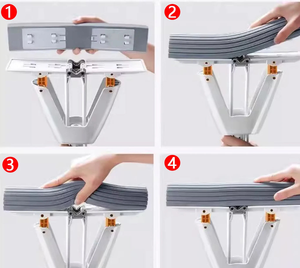 Esfregão mop de borracha com drenagem automática espremida mágico, auto-limpeza, esponja reutilizável