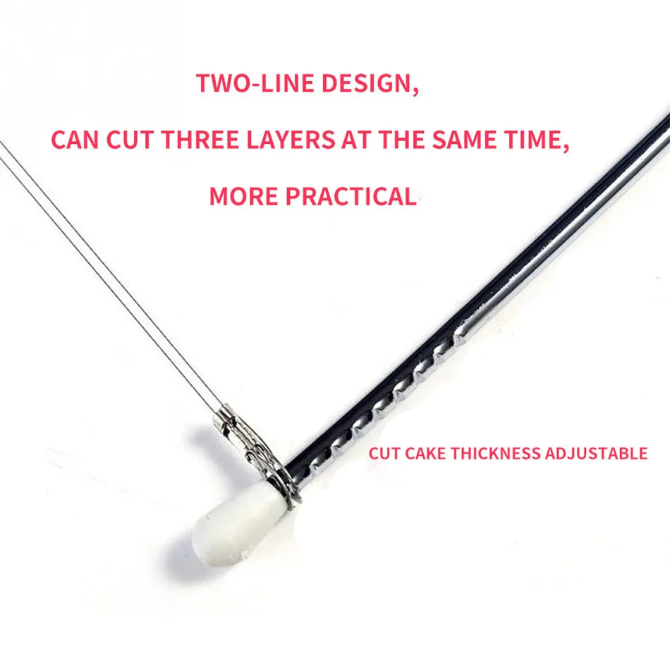 1/2 pçs linha de altura ajustável bolo corte slicer aço inoxidável