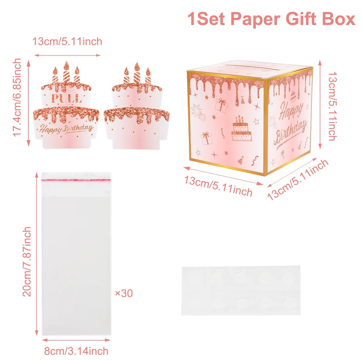 Caixa Puxa Dinheiro com Cartão – Presente Surpresa de Aniversário