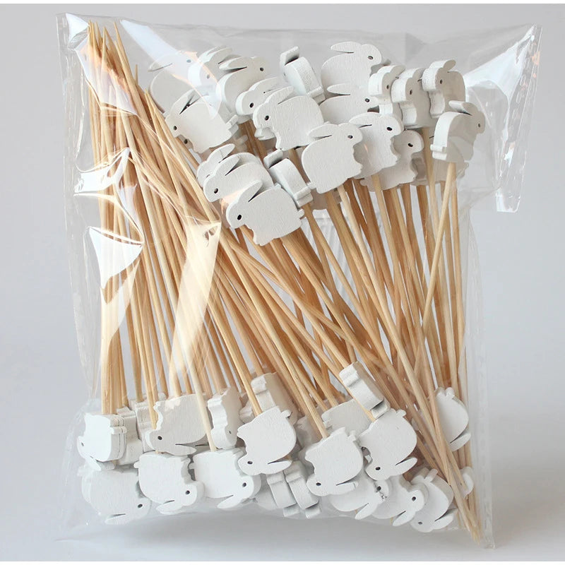 Kit 100 Palitos Decorativos Orelha de Coelho