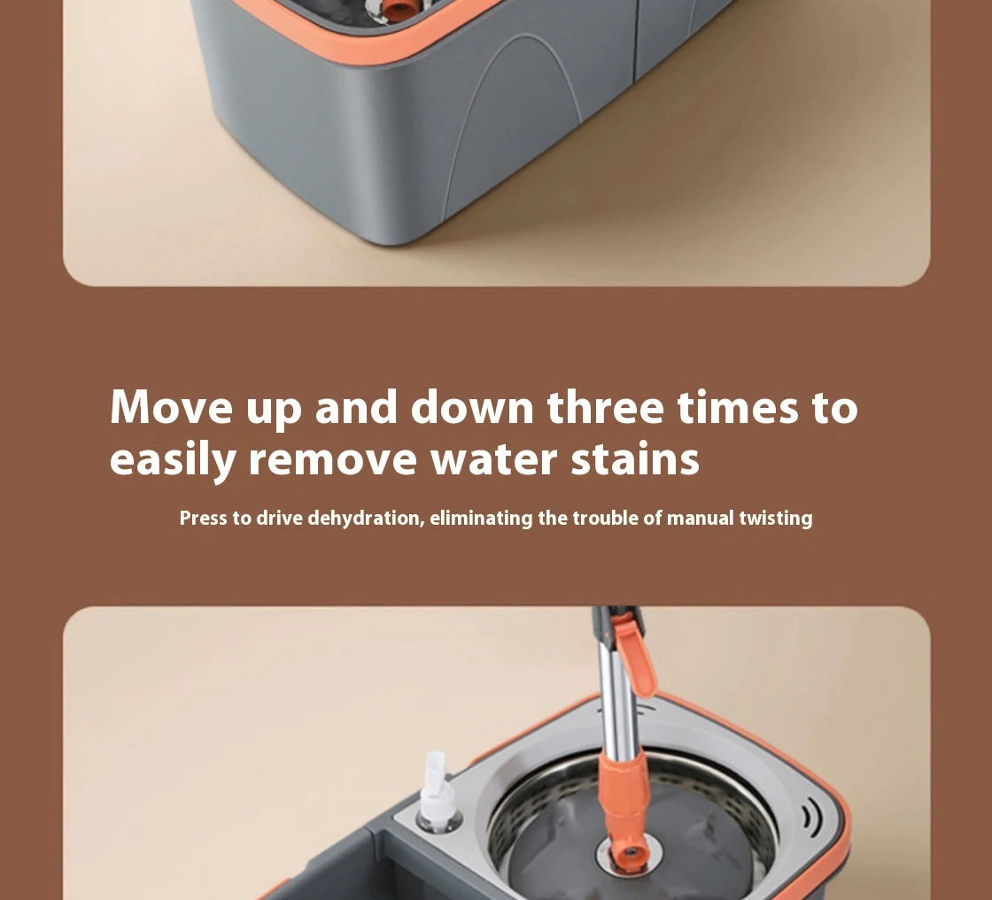 Conjunto de esfregão giratório balde separação de sujeira + garrafa de adição de produtos