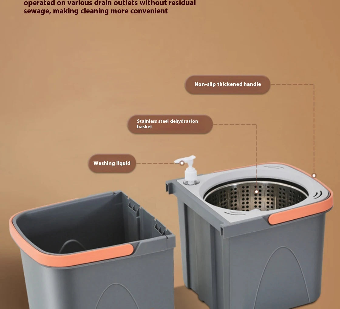 Conjunto de esfregão giratório balde separação de sujeira + garrafa de adição de produtos