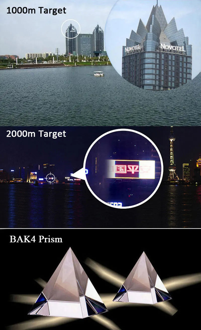 Binóculo hd dobrável compacto alcance 1000m lente fmc