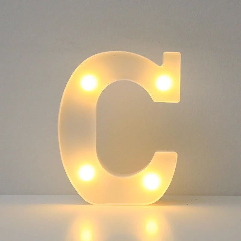 Letras e Números de LED (16cm) – Luminária Decorativa