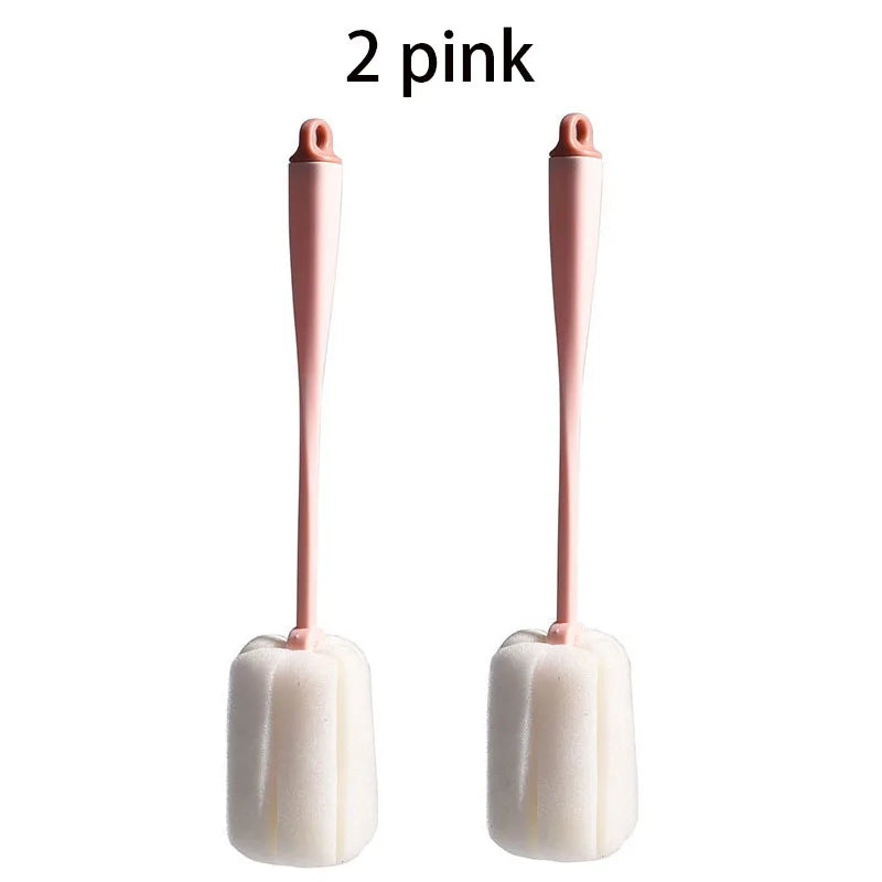 Esponja de cabo longo para limpeza de copos de vidro e garrafas, 2 peças