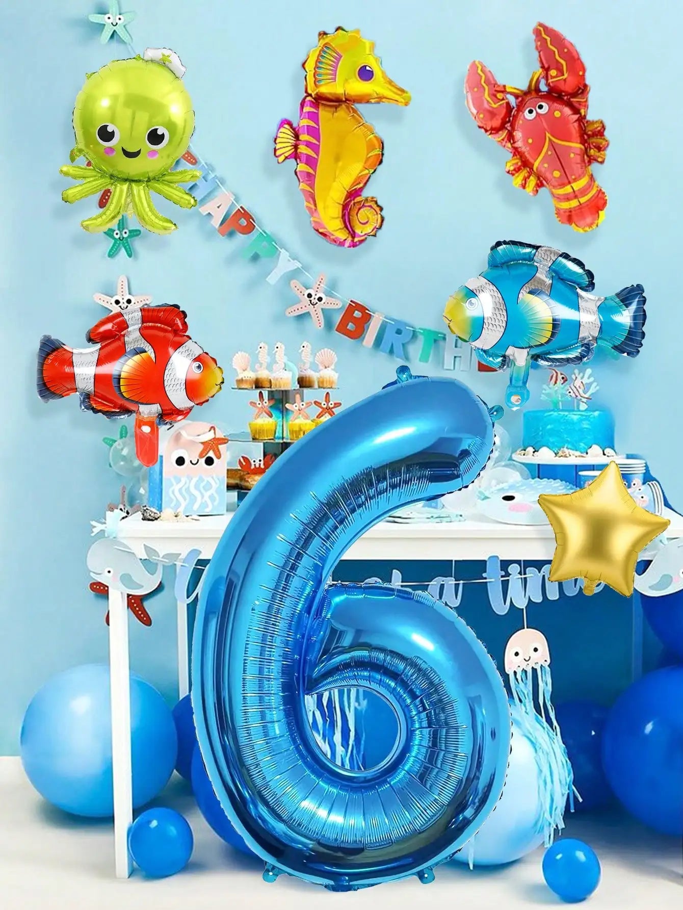 Kit Balões Animais Marinhos (24 Peças)