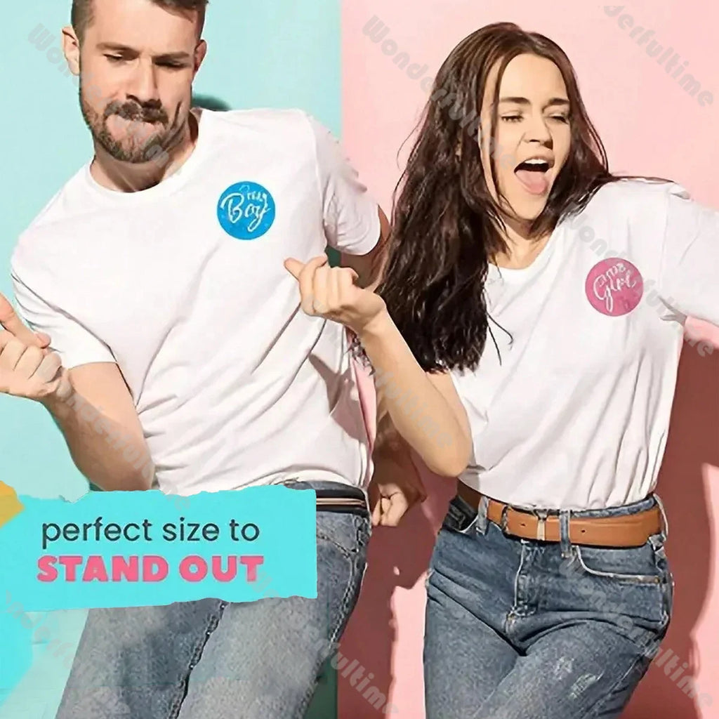 Rolo de 500 Adesivos "Team Boy & Team Girl"