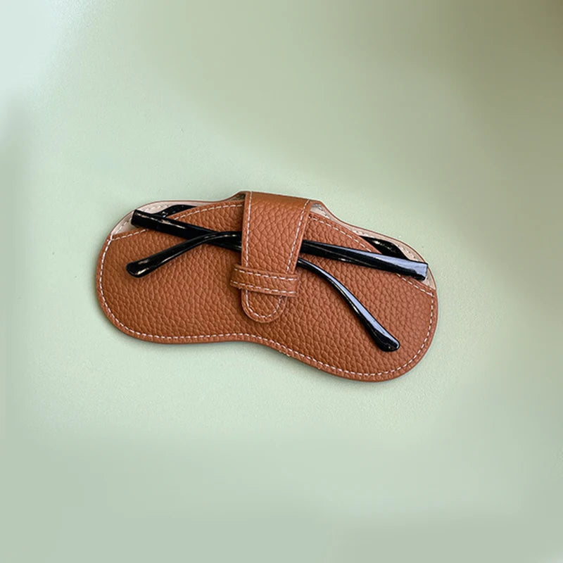 Estojo de óculos couro macio portátil