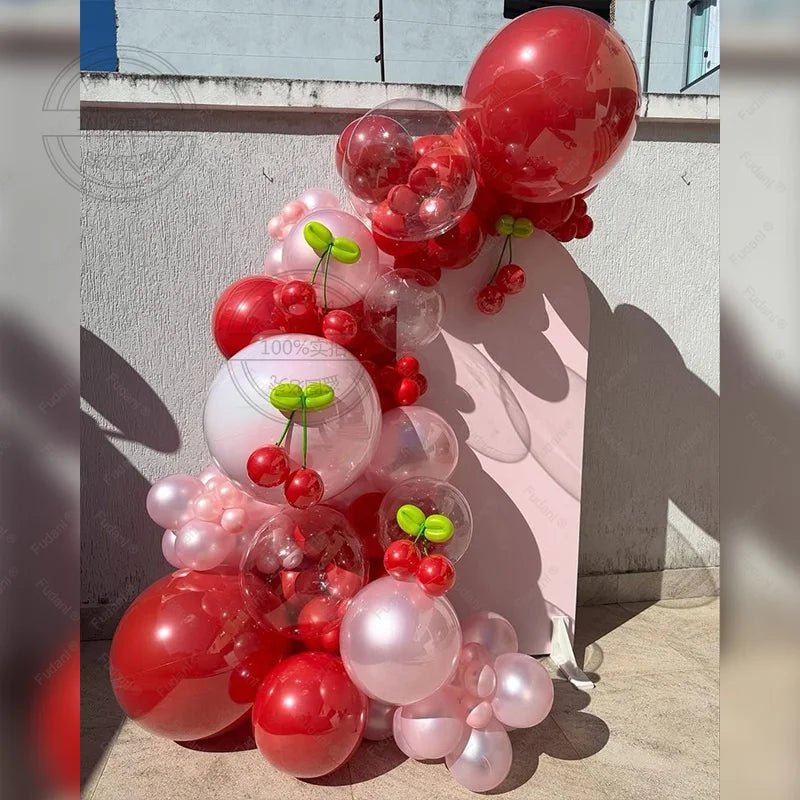 Kit de Balões Números Tema Cereja