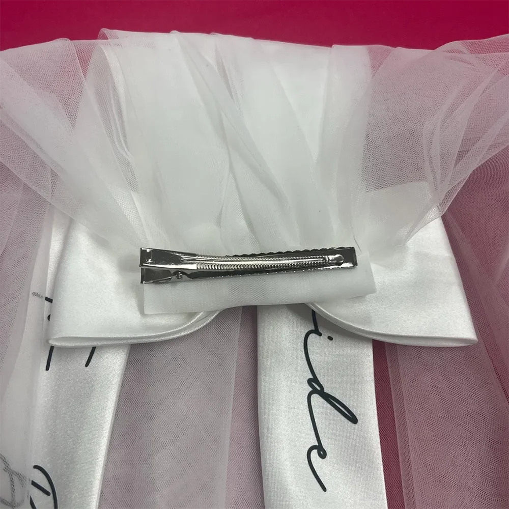 Véu de Noiva com Pérolas e Laço – Acessório Despedida de Solteira