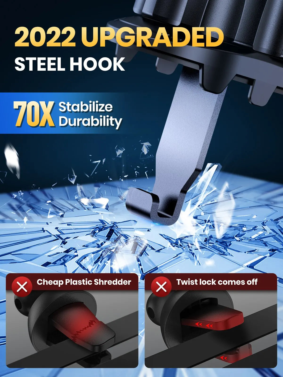 Suporte do telefone móvel para carro, saída de ar, sensor de gravidade, material metálico