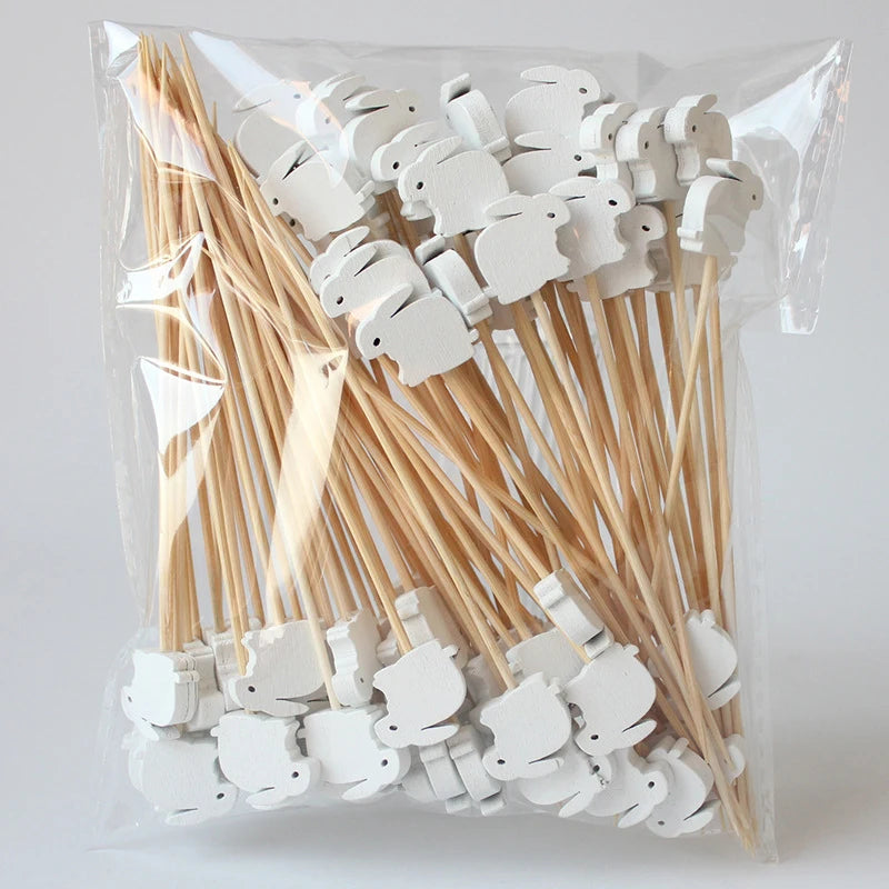 Kit 100 Palitos Decorativos Orelha de Coelho