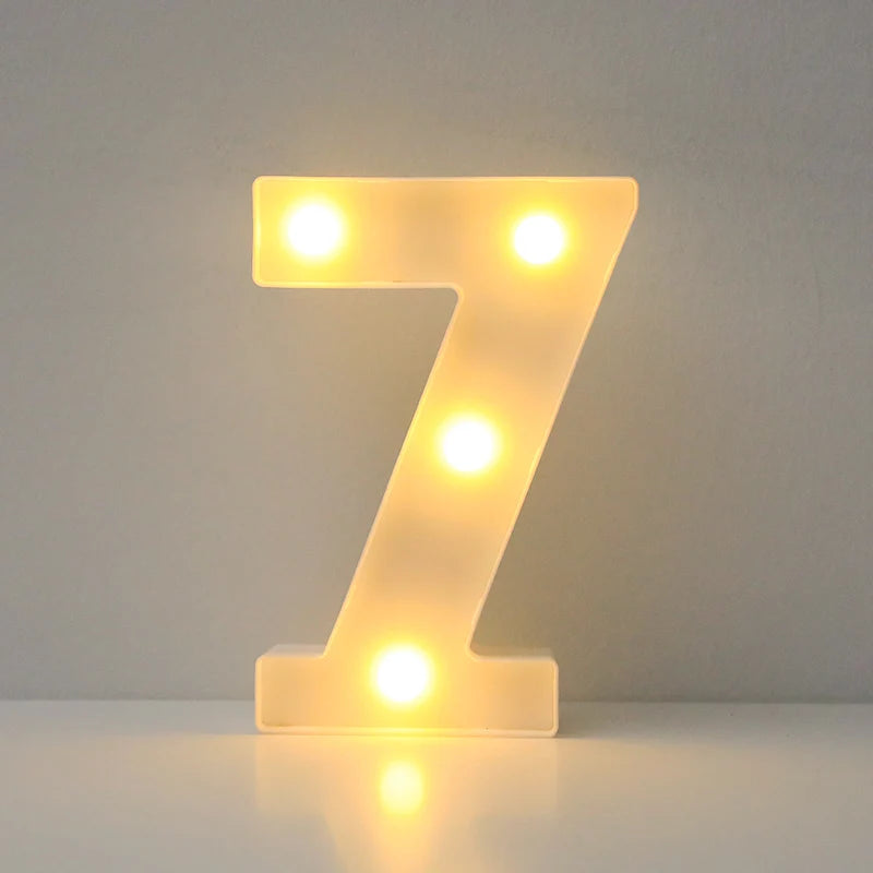 Letras e Números de LED (16cm) – Luminária Decorativa