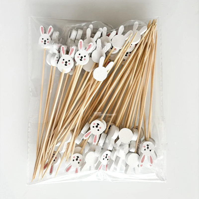 Kit 100 Palitos Decorativos Orelha de Coelho