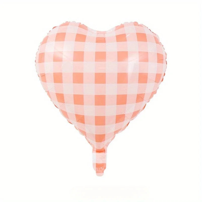 Kit 5 Balões Coração Xadrez