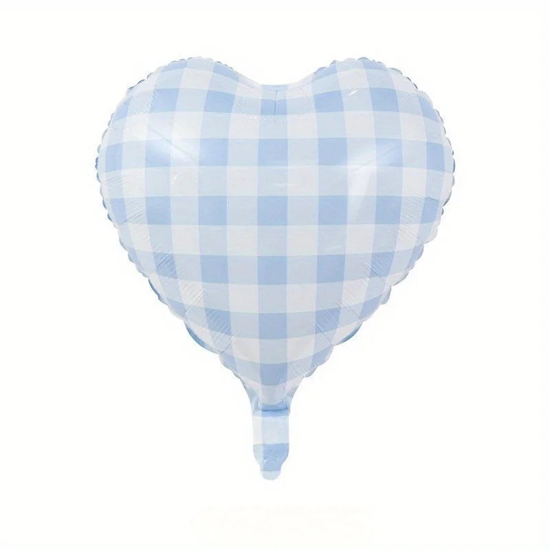 Kit 5 Balões Coração Xadrez