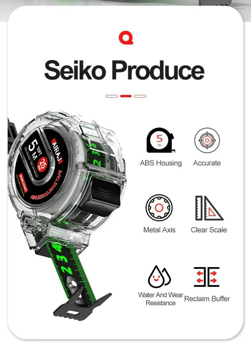 Fita métrica fluorescente medida precisão escala espessada  e resistente ao desgaste ferramenta de medição multiuso