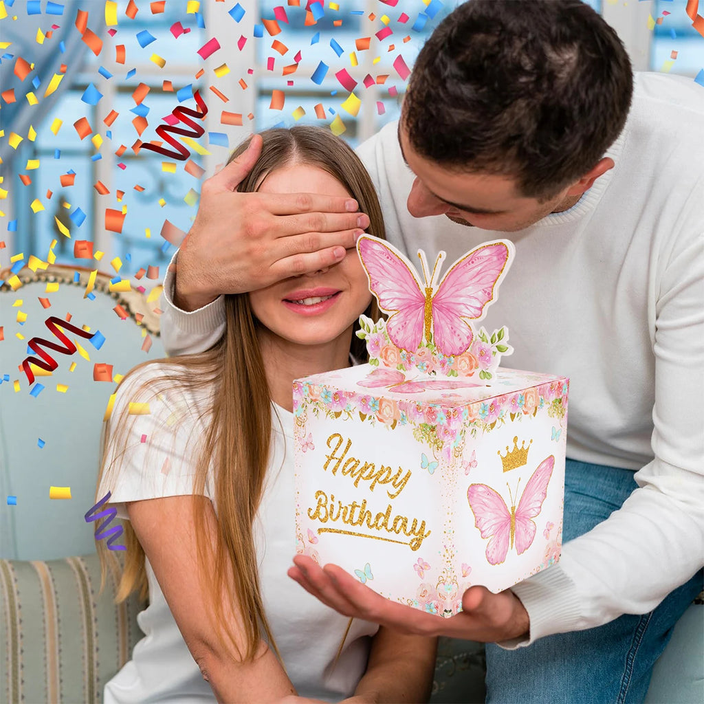 Caixa Puxa Dinheiro com Cartão – Presente Surpresa de Aniversário