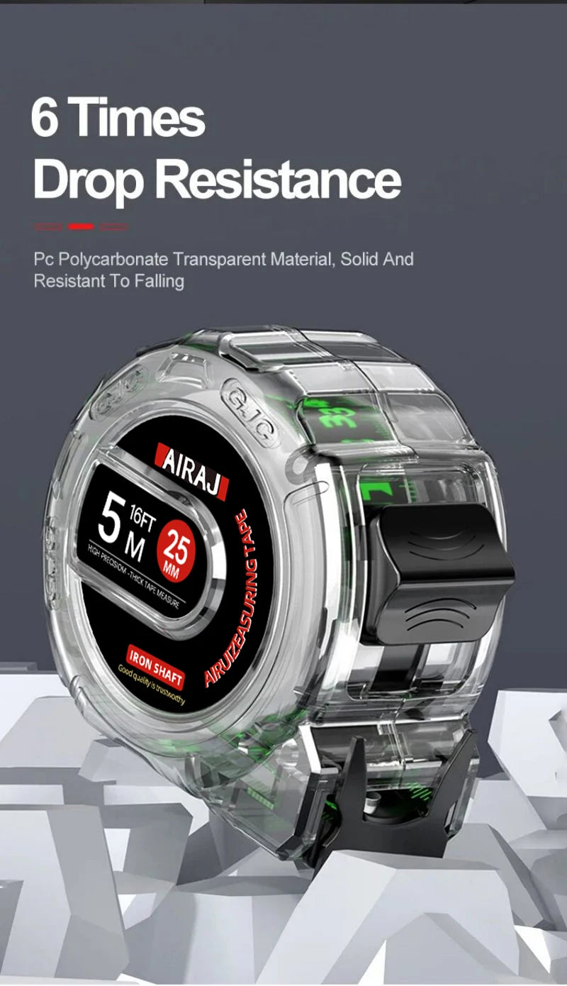 Fita métrica fluorescente medida precisão escala espessada  e resistente ao desgaste ferramenta de medição multiuso