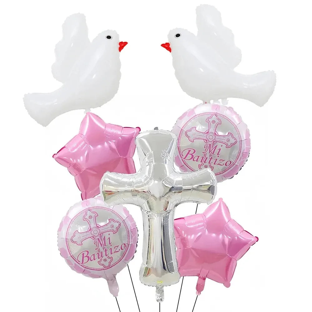 Balão Metalizado Pomba da Paz – Decoração Batizado e Comunhão