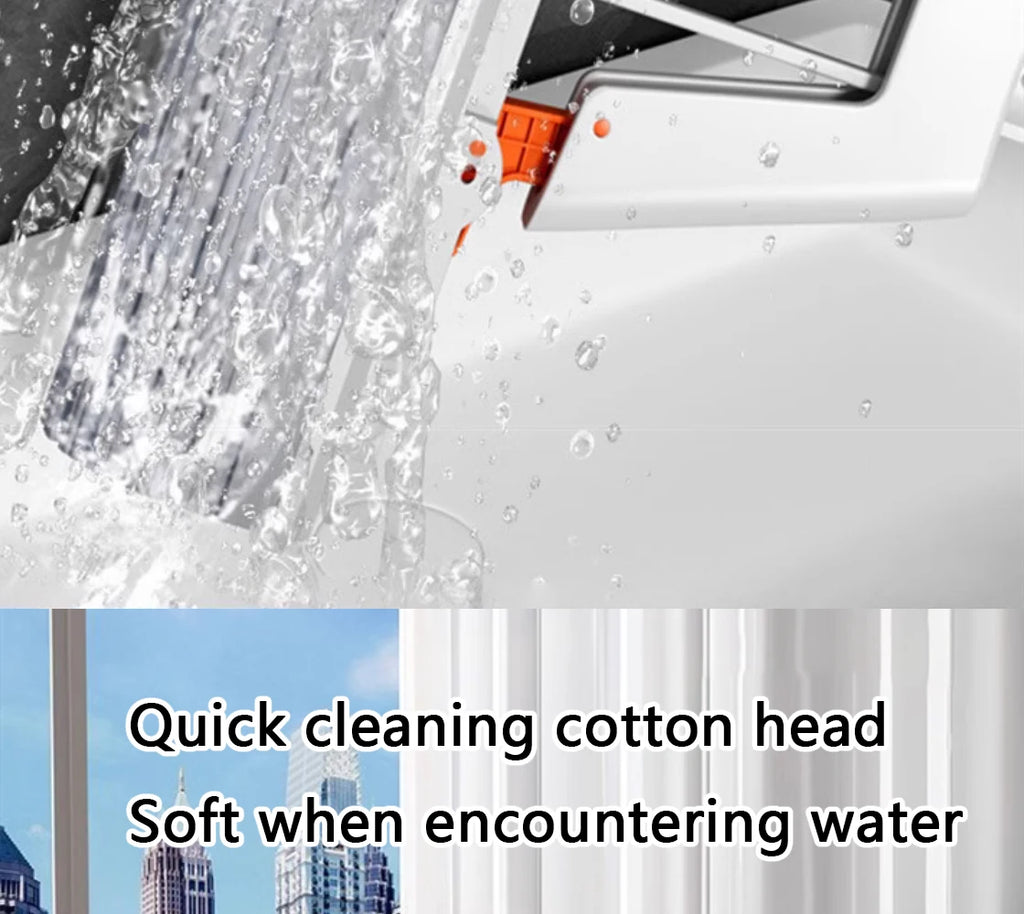 Esfregão mop de borracha com drenagem automática espremida mágico, auto-limpeza, esponja reutilizável