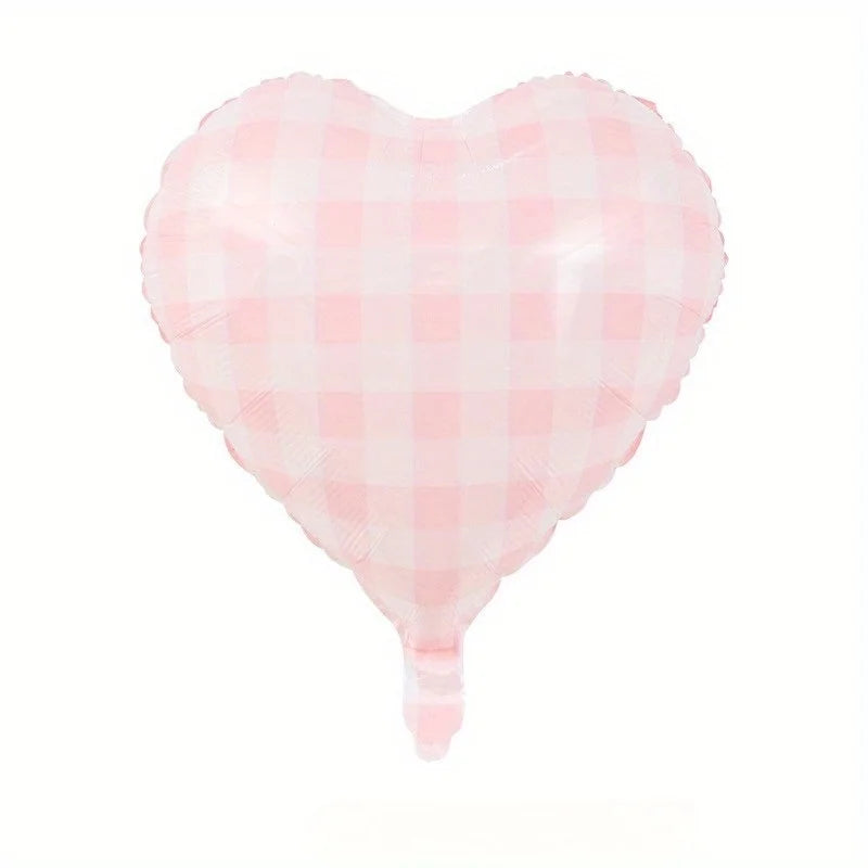 Kit 5 Balões Coração Xadrez