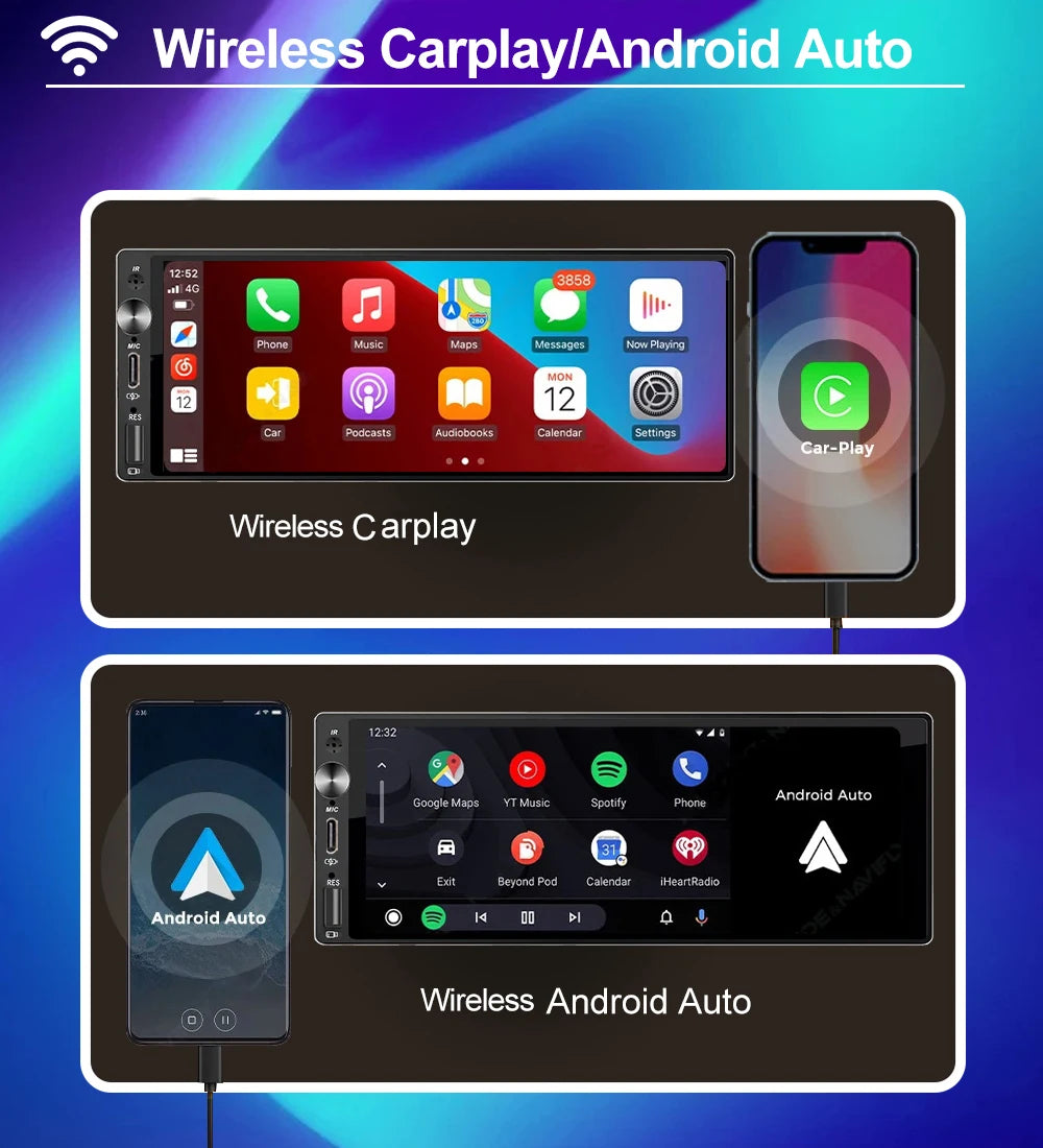 Multi mídia Hd tela touch carplay/bluetooth 5.0/AUX/Fm Radio