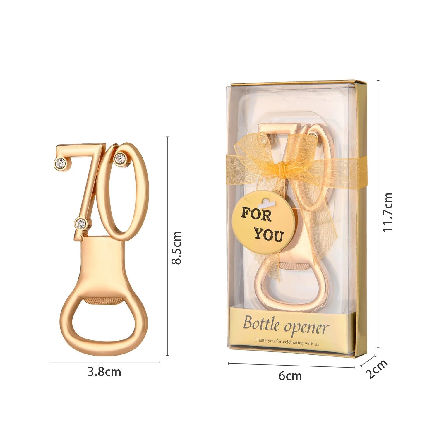 Abridor de Garrafas Dourado Comemorativo