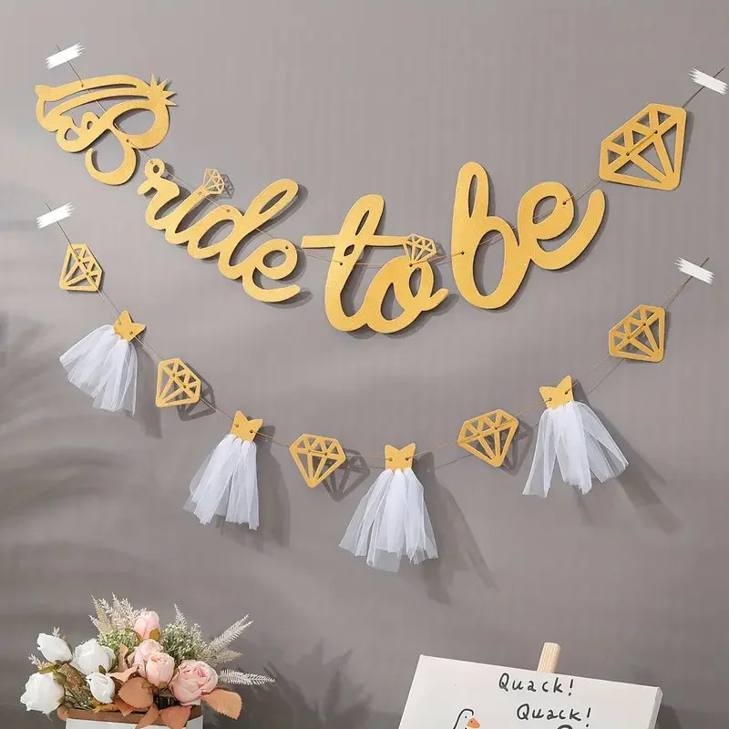 Varal Decorativo Glitter – Noiva e Diamantes