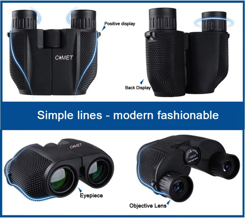 Binóculo hd dobrável compacto alcance 1000m lente fmc