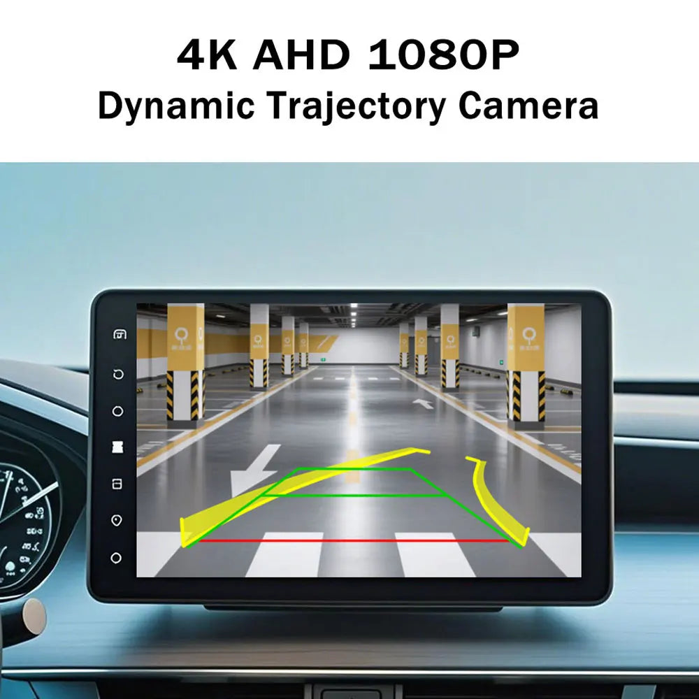 Camera de Ré 4k ahd 1080p trajetória dinâmica inteligente câmera de visão traseira do carro visão noturna de 180 graus com linha de pista de estacionamento
