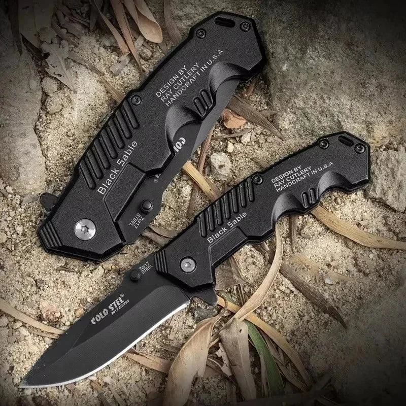 Canivete tático lamina em aço inoxidável