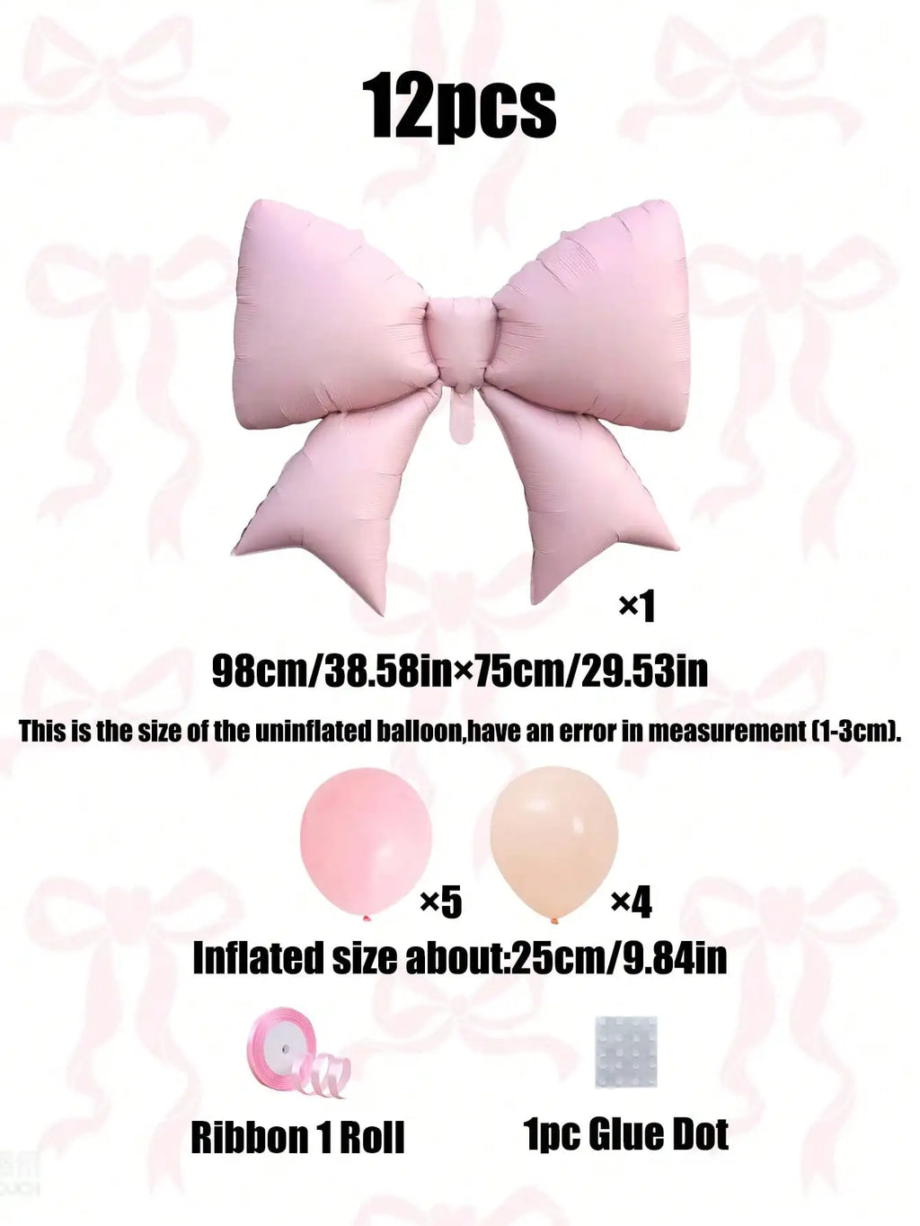 Kit Balão Metalizado Laço Rosa