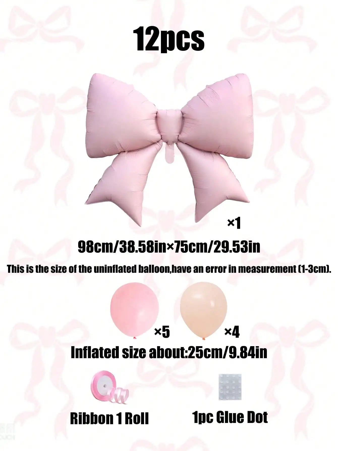 Kit Balão Metalizado Laço Rosa