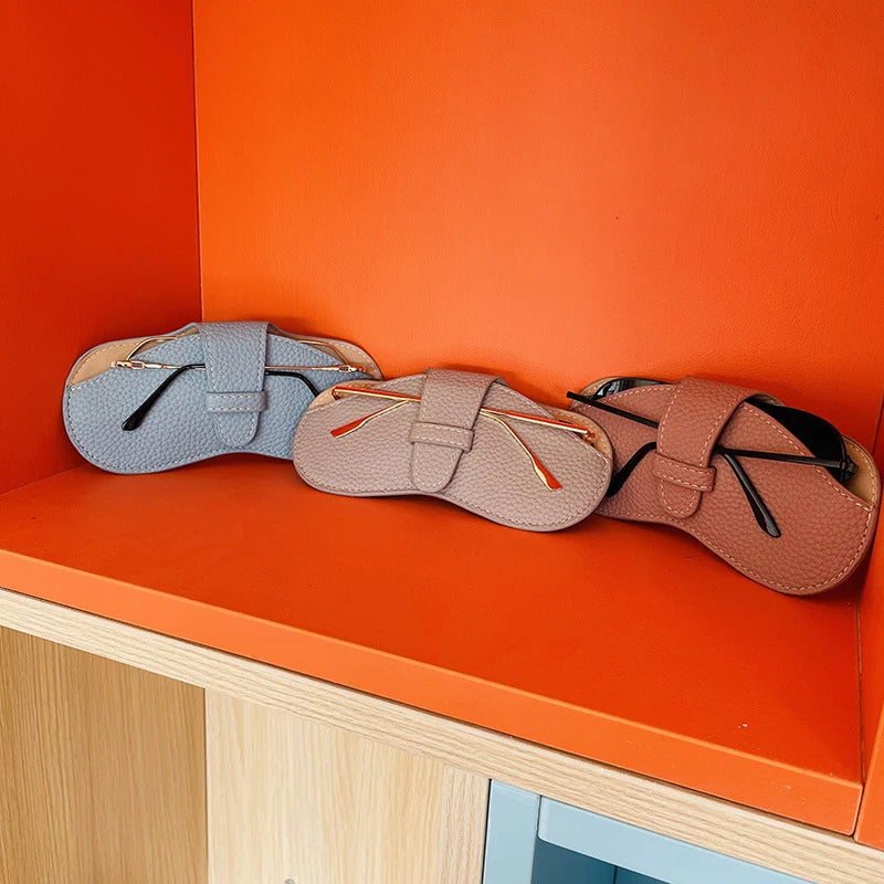 Estojo de óculos couro macio portátil