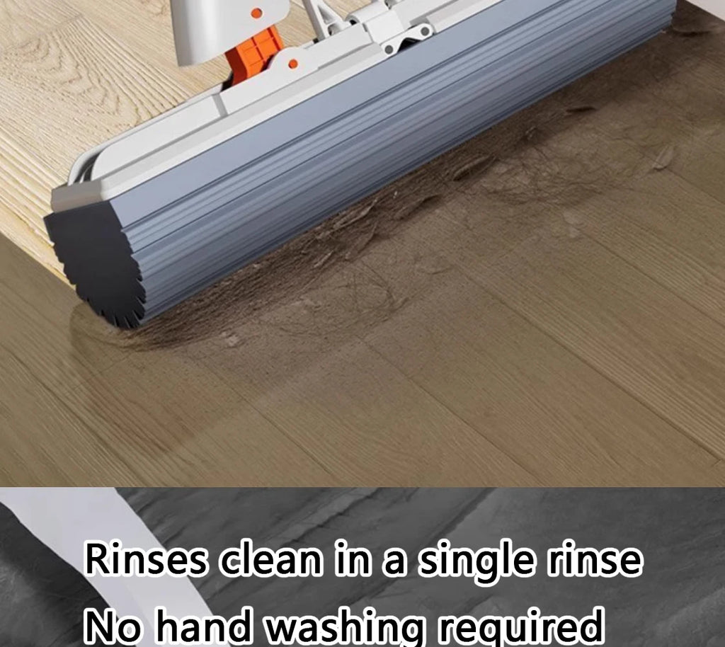 Esfregão mop de borracha com drenagem automática espremida mágico, auto-limpeza, esponja reutilizável