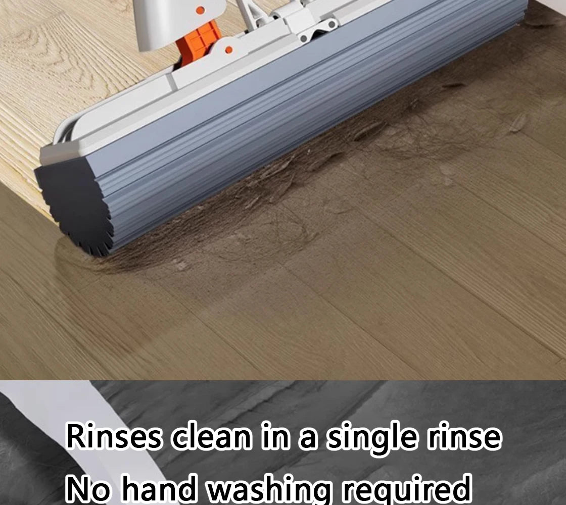 Esfregão mop de borracha com drenagem automática espremida mágico, auto-limpeza, esponja reutilizável