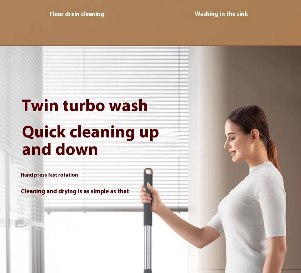 Conjunto de esfregão giratório balde separação de sujeira + garrafa de adição de produtos