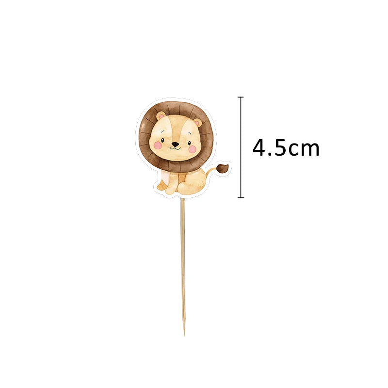 Kit 24 Toppers Animais da Selva